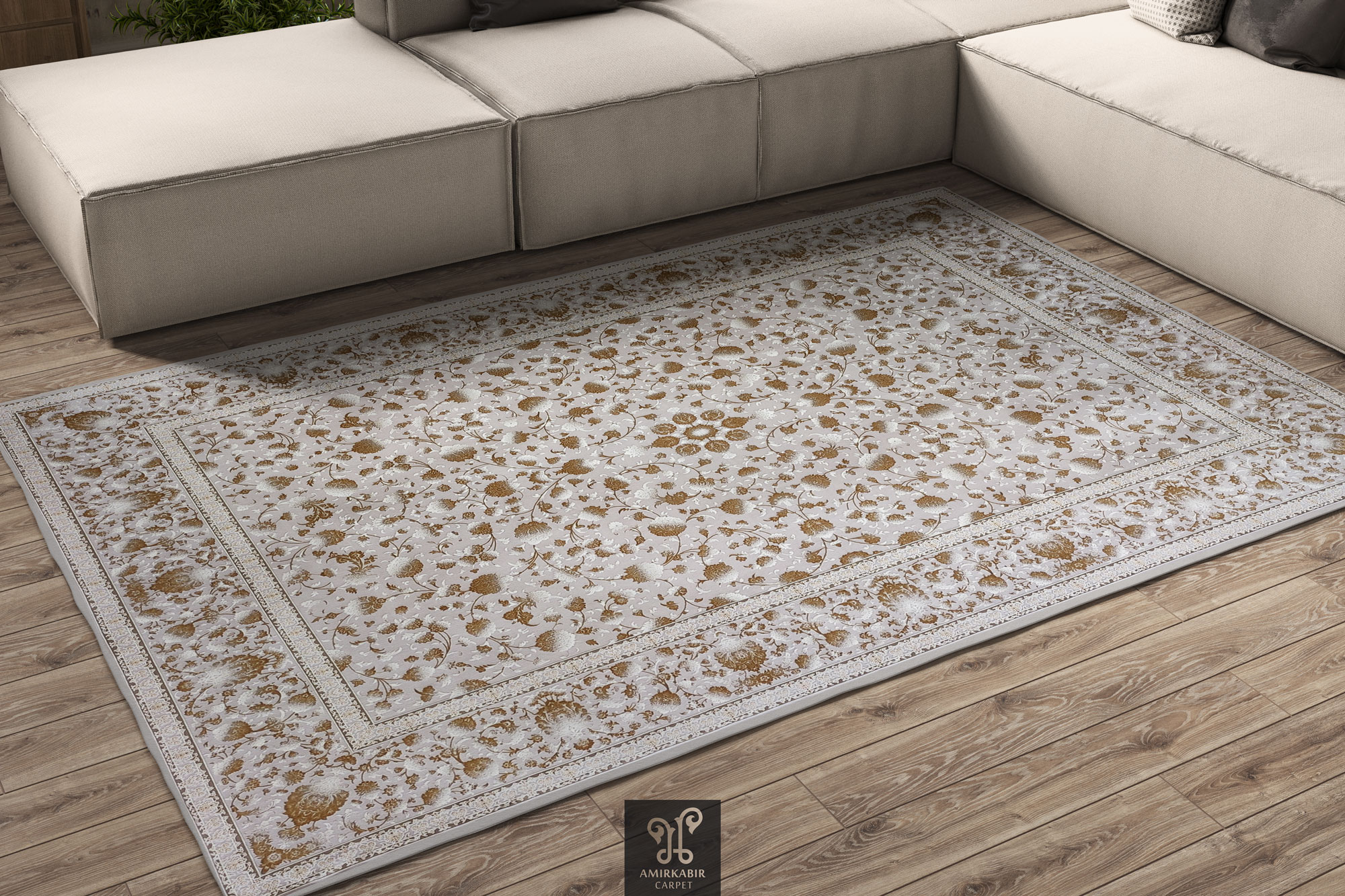 1200 reeds carpet Highbulk - Goldsmith yarn - Silver carpet- Afshan baran silver carpet