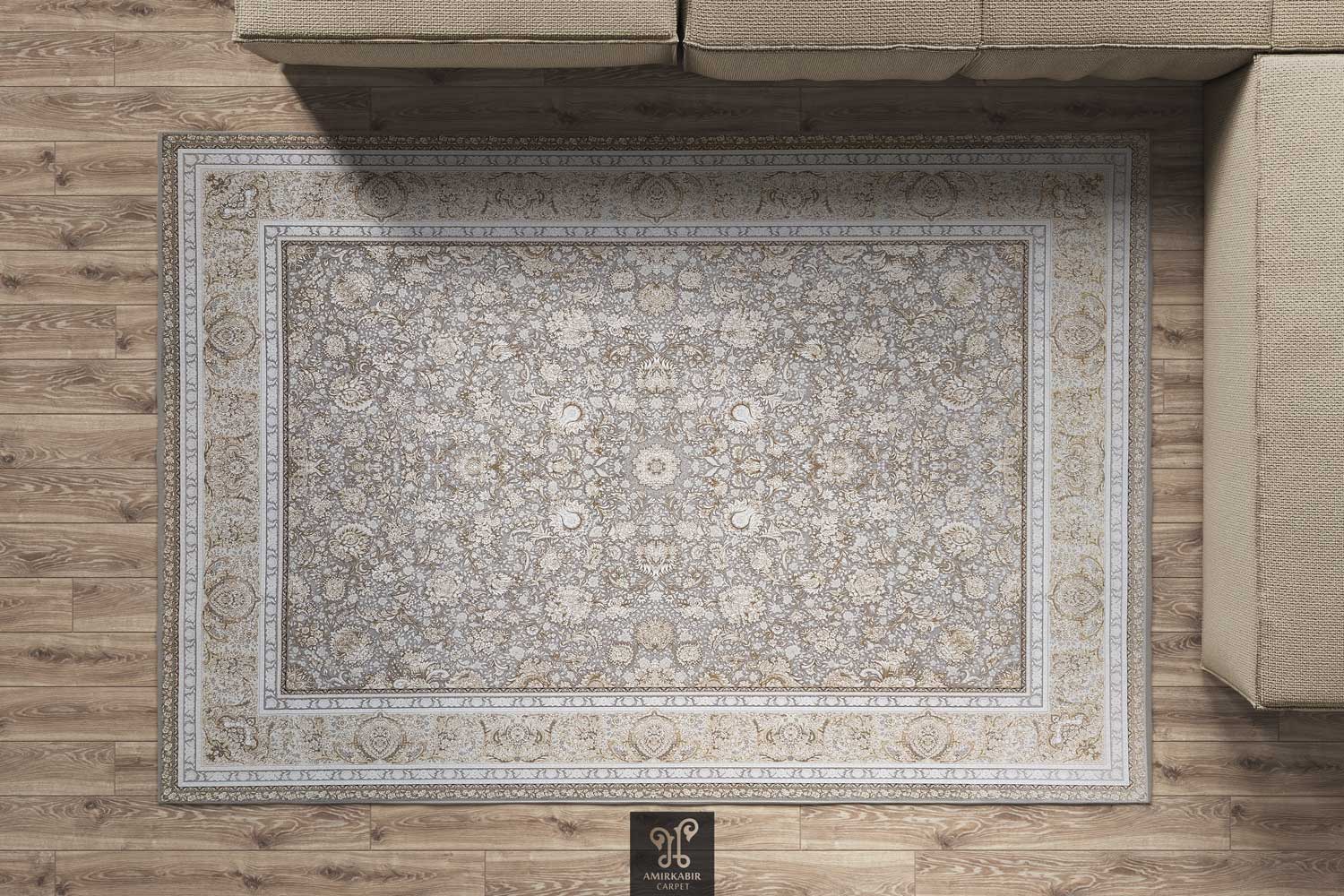 1200 reeds carpet Highbulk - Goldsmith yarn - Silver carpet- Ariya silver carpet