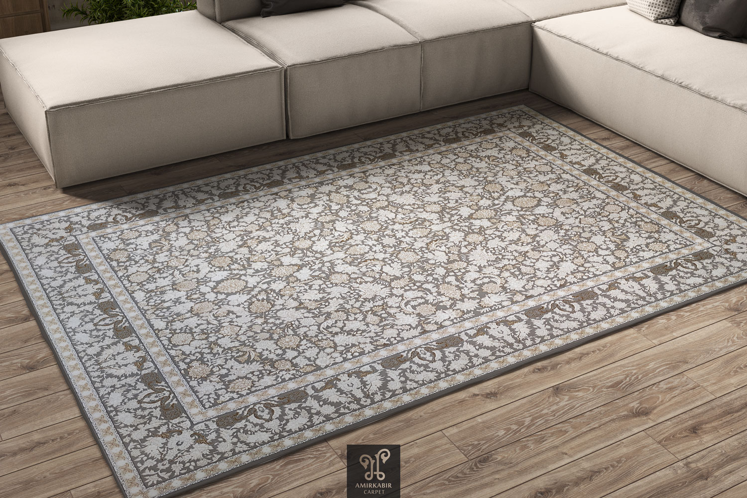 1200 reeds carpet Highbulk - Goldsmith yarn - Silver carpet- Gol Afshan Silver carpet