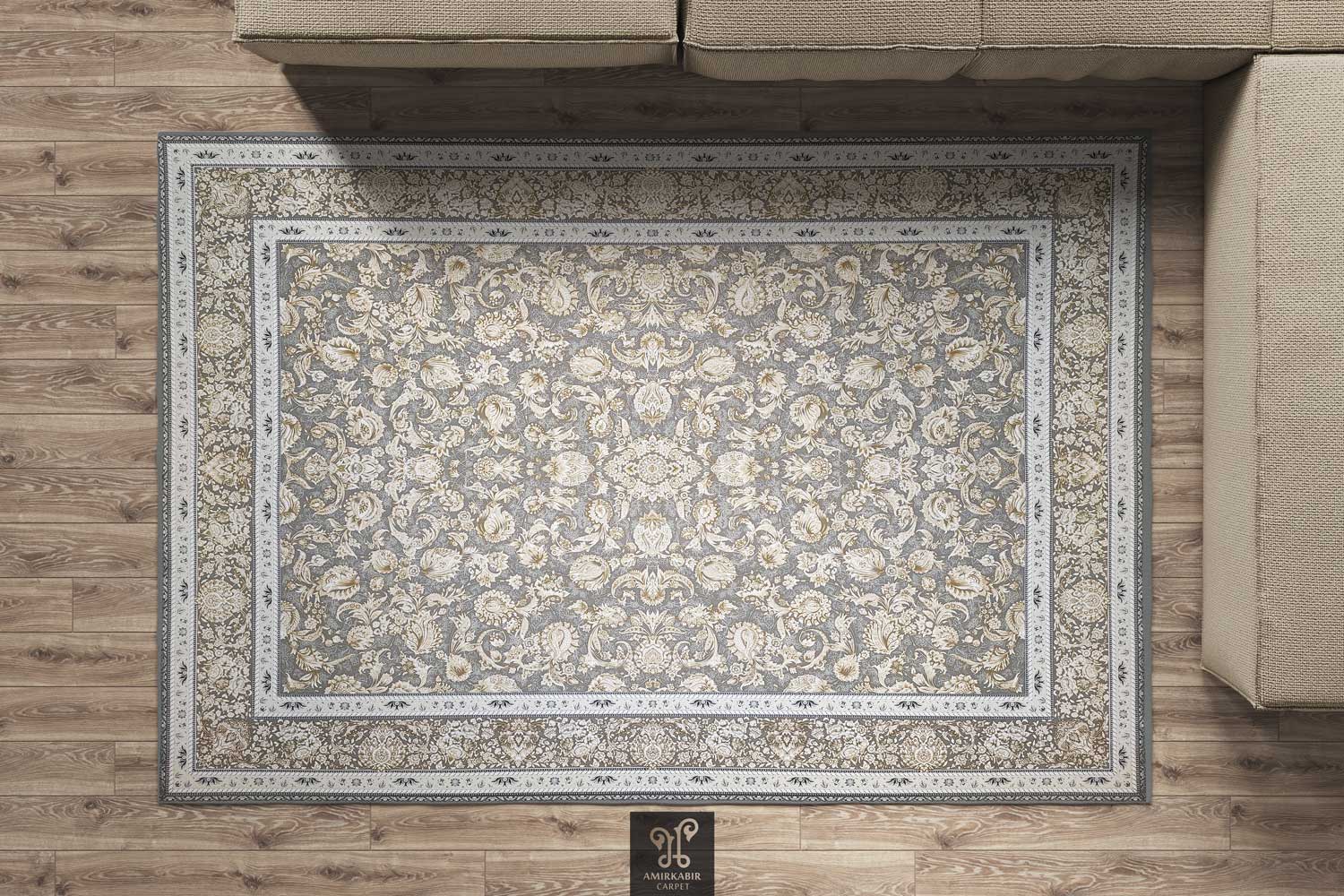 1200 reeds carpet Highbulk - Goldsmith yarn - Silver carpet- banafshe Silver carpet