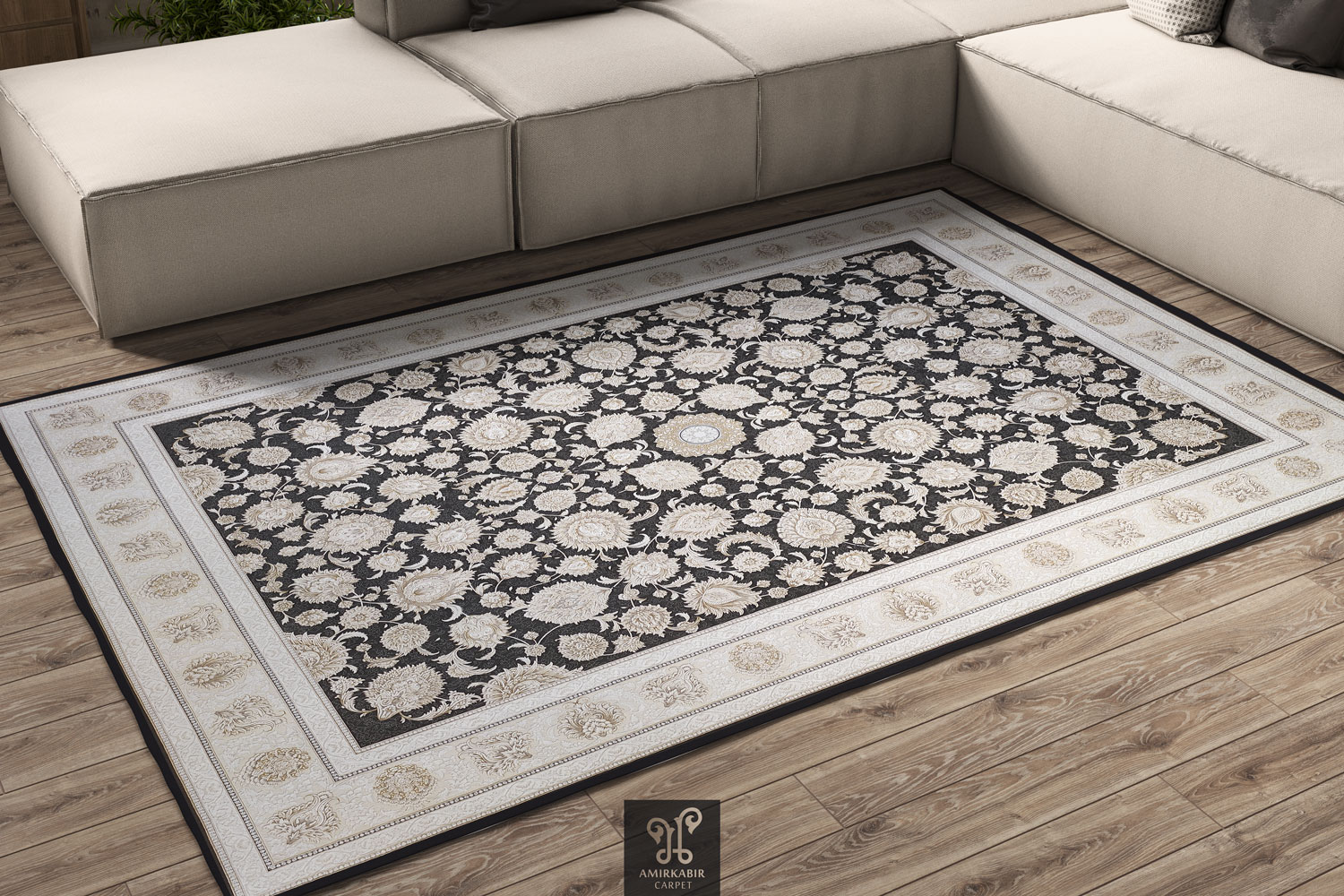 1200 reeds carpet Highbulk - Goldsmith yarn - Smokey carpet- Pakdast Smokey carpet