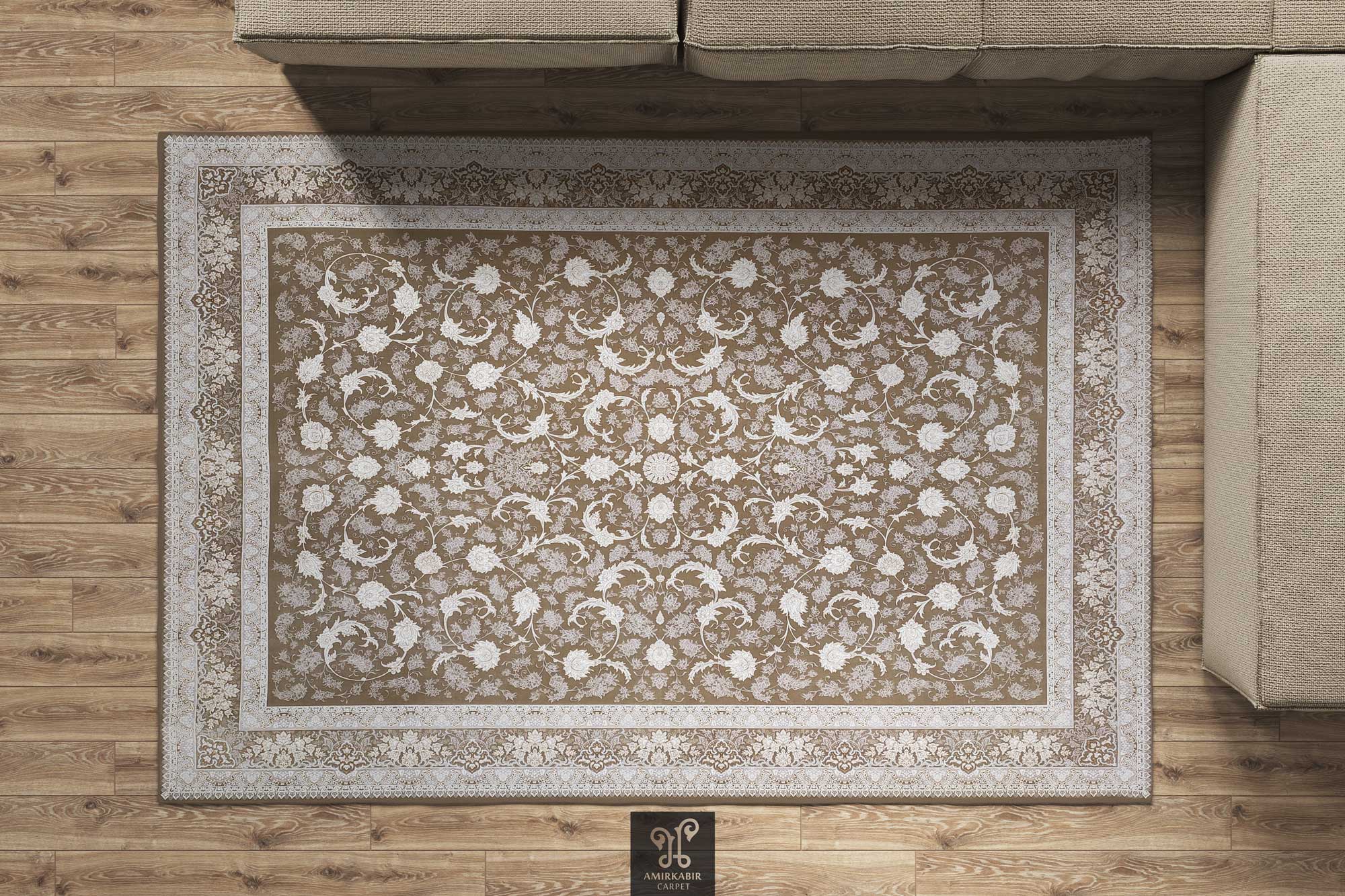 1200 reeds carpet Highbulk - Goldsmith yarn - beige carpet- PARIMAH beige carpet