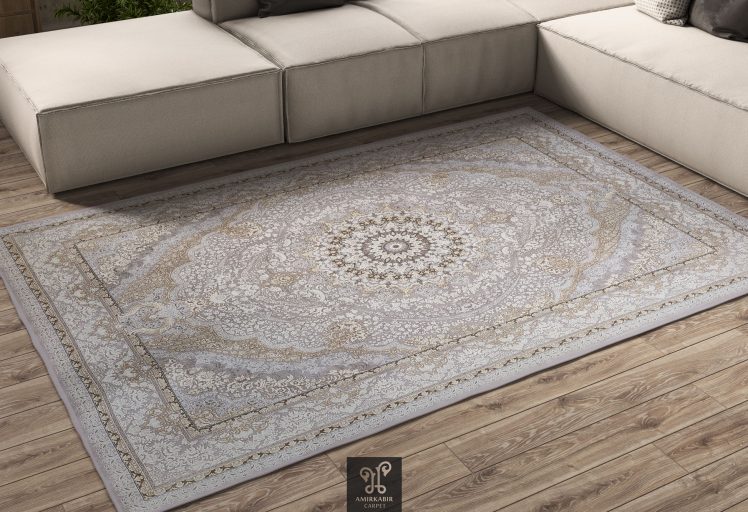 1200 reeds carpet Highbulk - Goldsmith yarn - silver carpet- PARVANE silver carpet