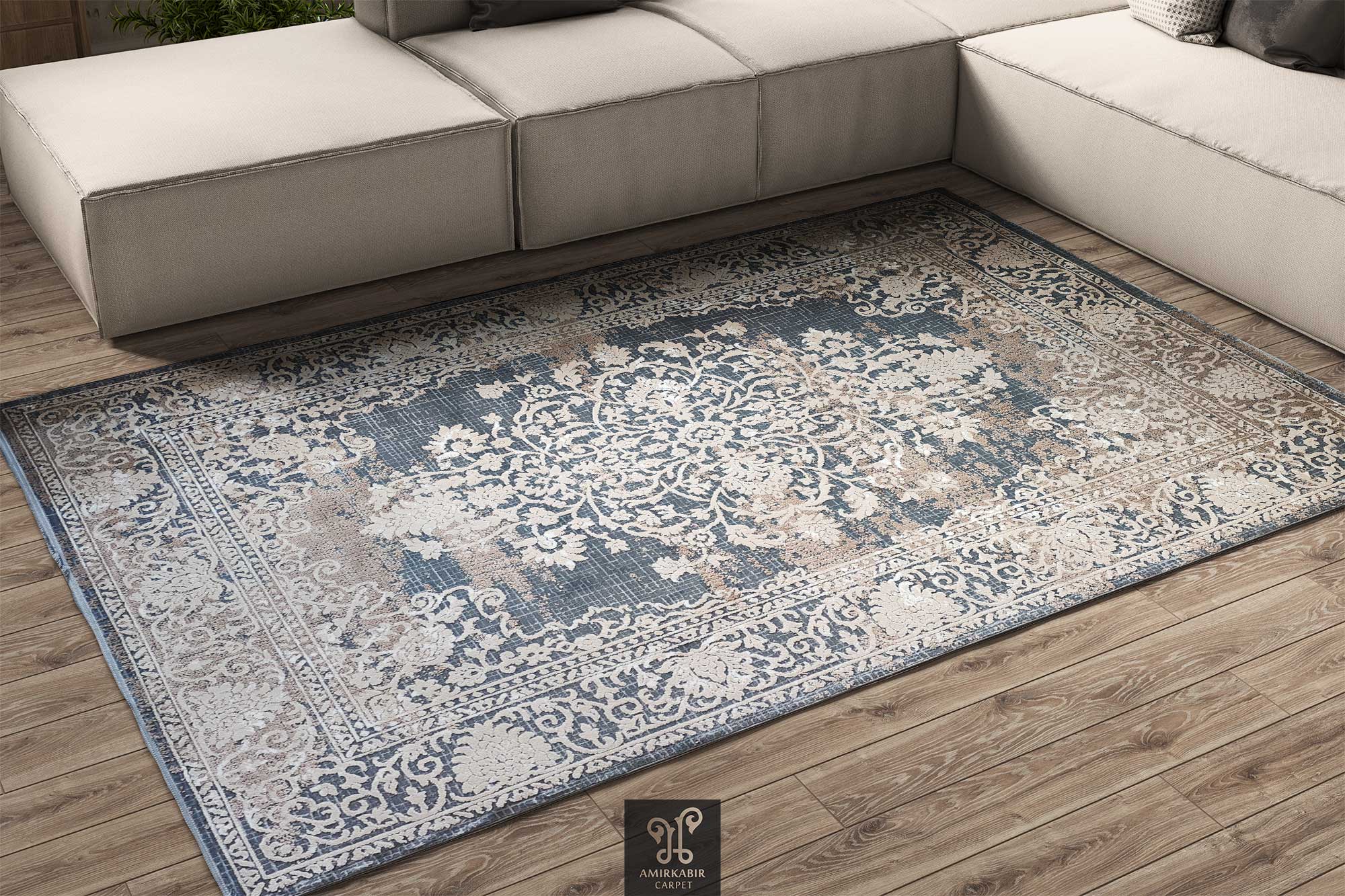 Vintage 400 reeds carpet -1400 Density RUG - Modern Carpet - Harmony Carpet 1188 Silver