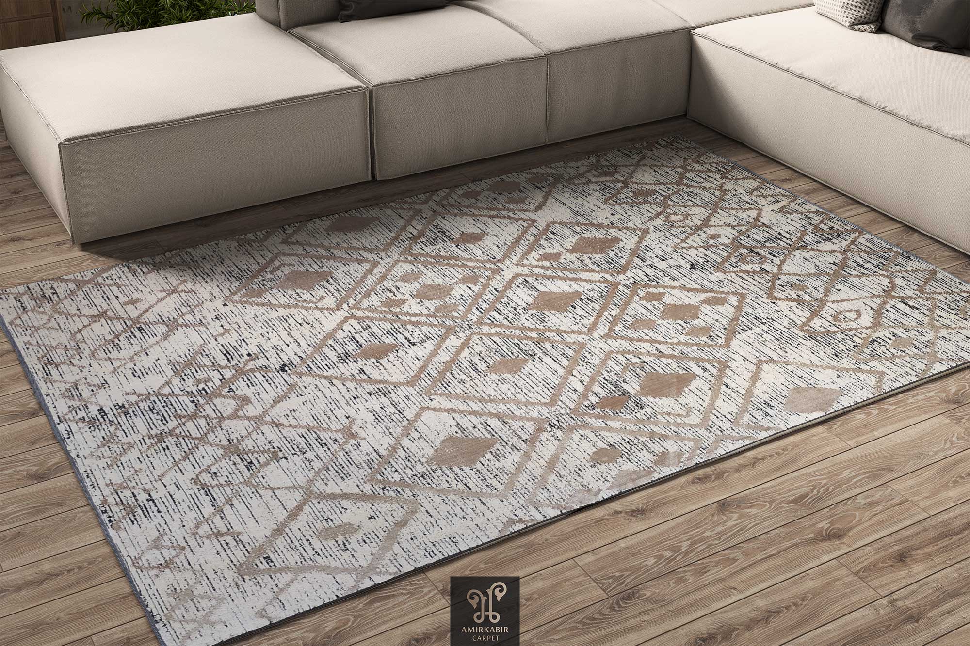 Vintage 400 reeds carpet -1400 Density RUG - Modern Carpet - Harmony Carpet 1194 Beige
