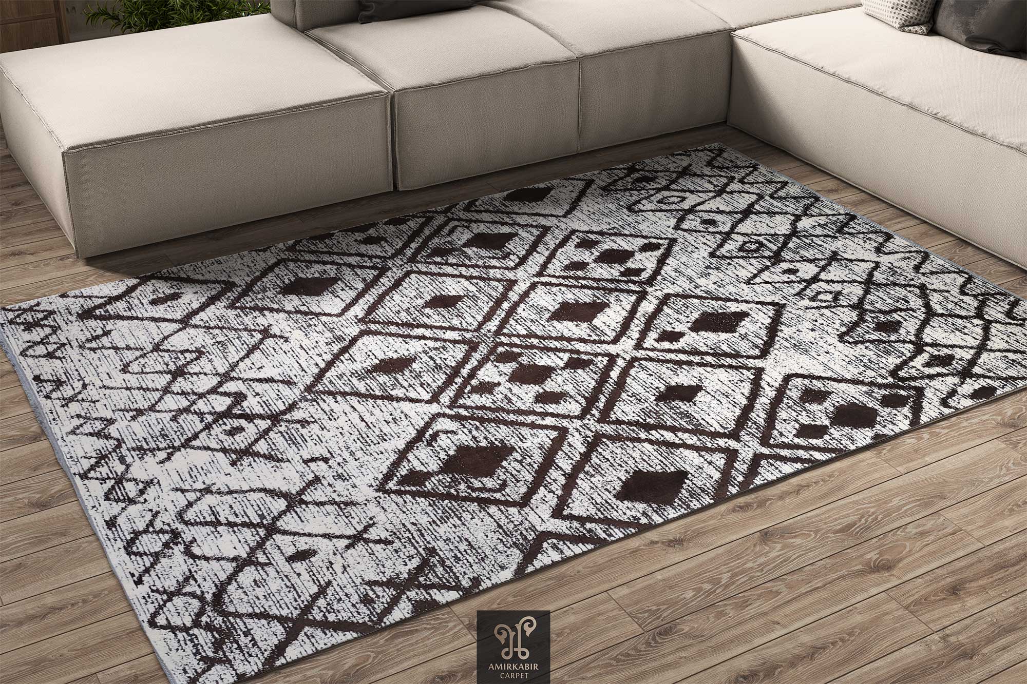 Vintage 400 reeds carpet -1400 Density RUG - Modern Carpet - Harmony Carpet 1194 Brown