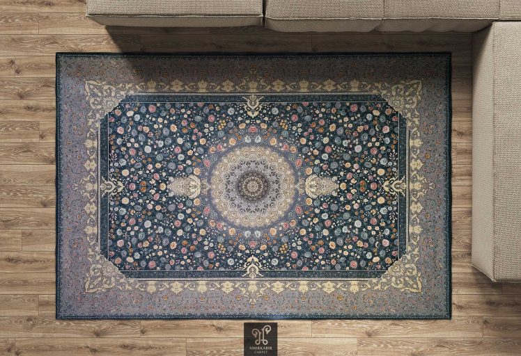 1200 reeds carpet Classic Persian Style - Navyblue carpet- Qasr-e Gol Navyblue carpet