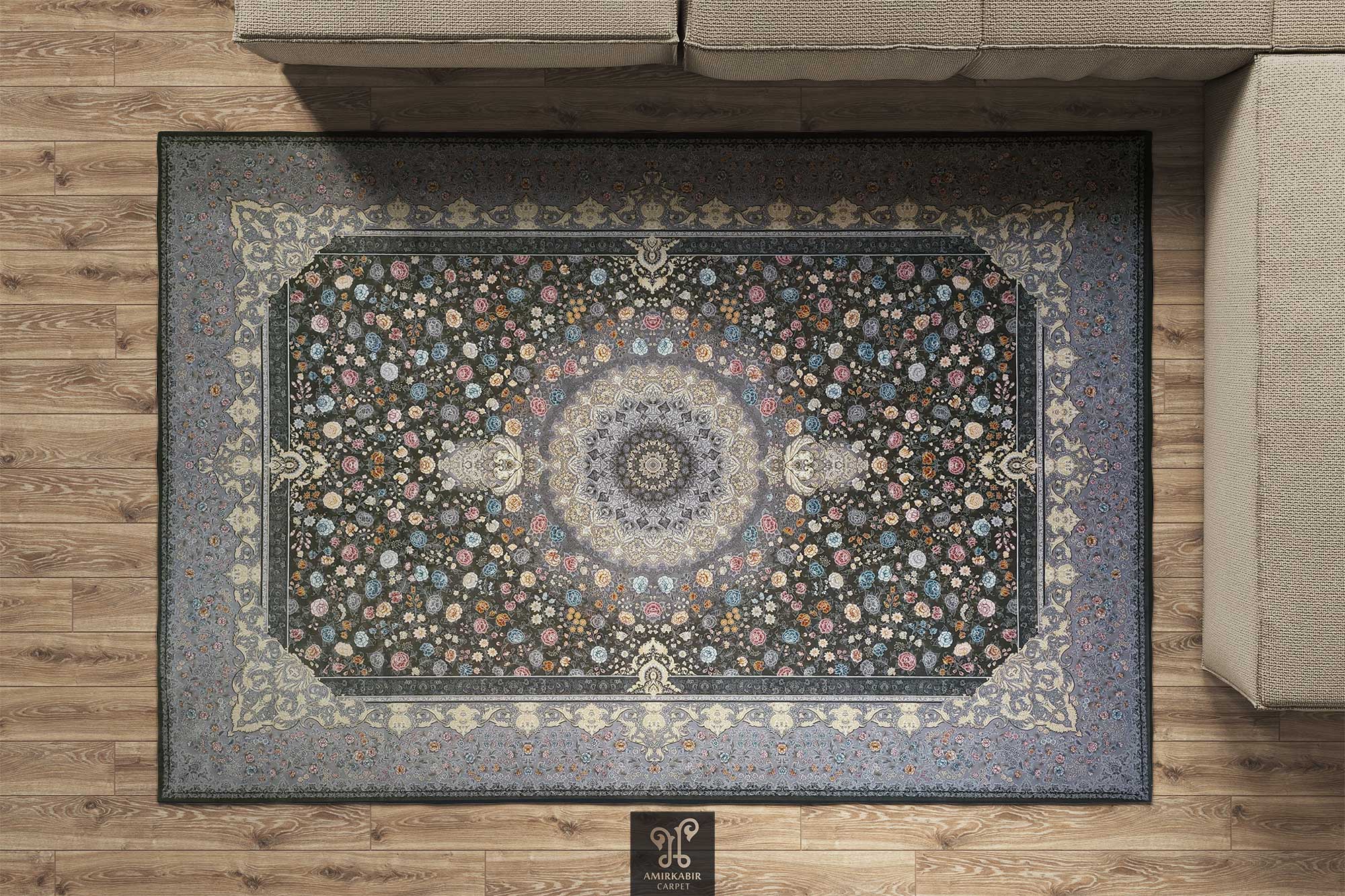1200 reeds carpet Classic Persian Style - Smokey carpet- Qasr-e Gol Smokey carpet (1)