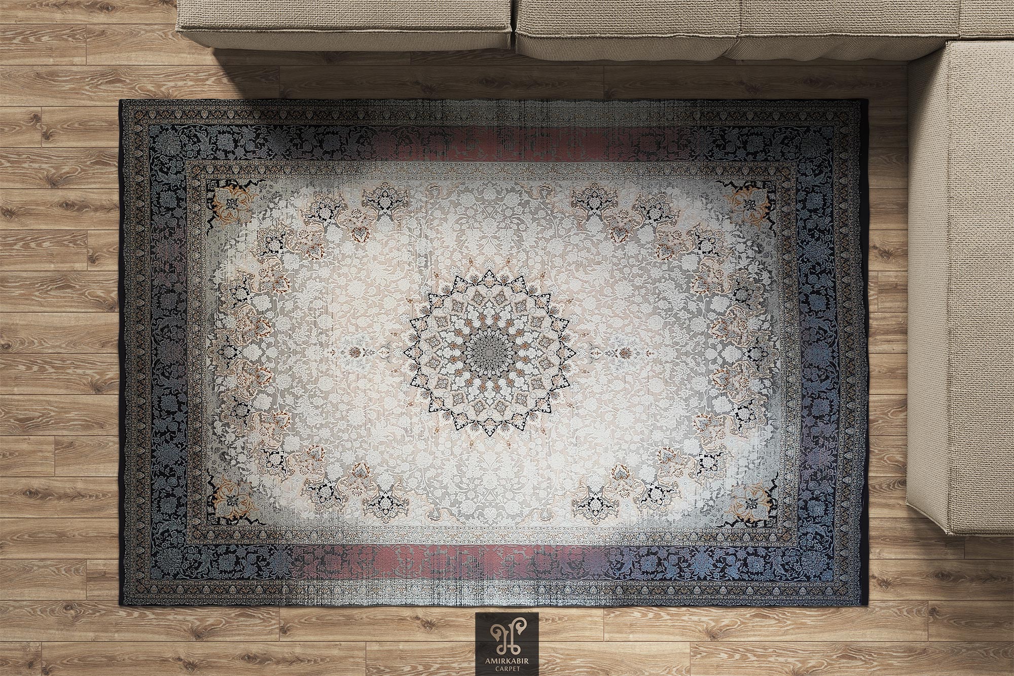 1200 reeds carpet Modern Carpet - Highbulked Carpet Style - Vintage 9842A Blue