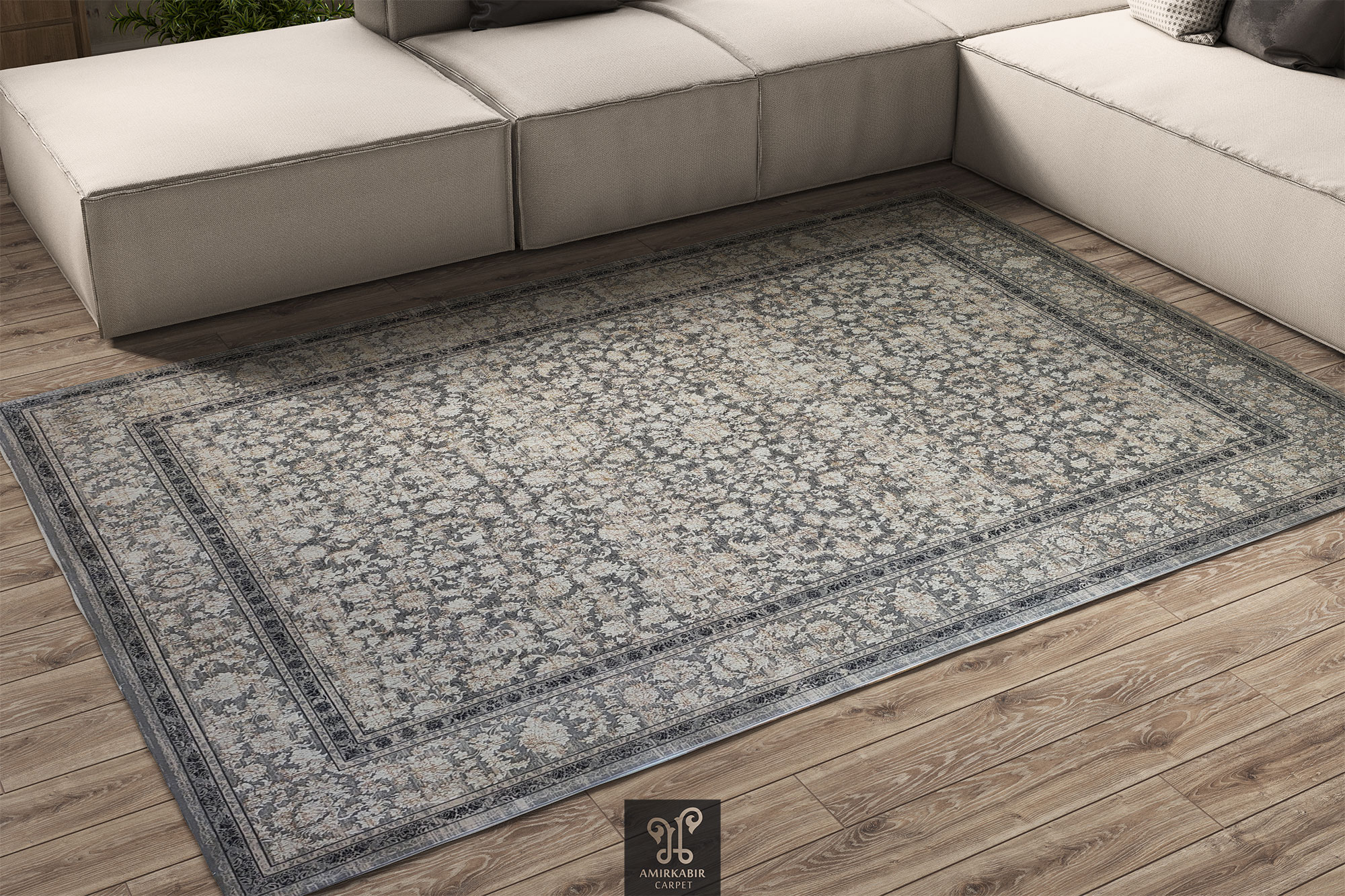 1200 reeds carpet Modern Carpet - Highbulked Carpet Style - Vintage Lalchin Silver