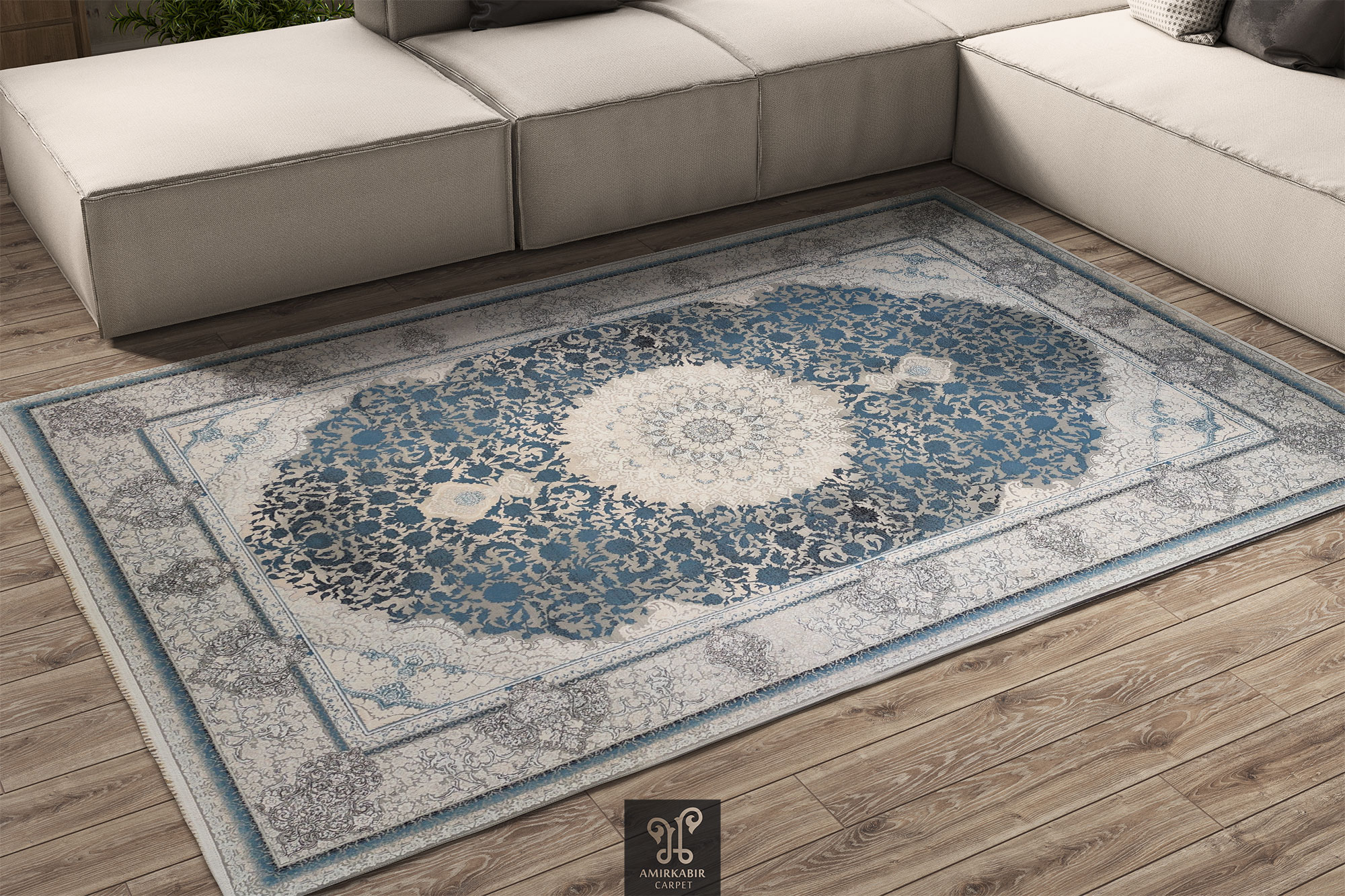 1200 reeds carpet Modern Carpet - Highbulked Carpet Style - Vintage Shadi Blue