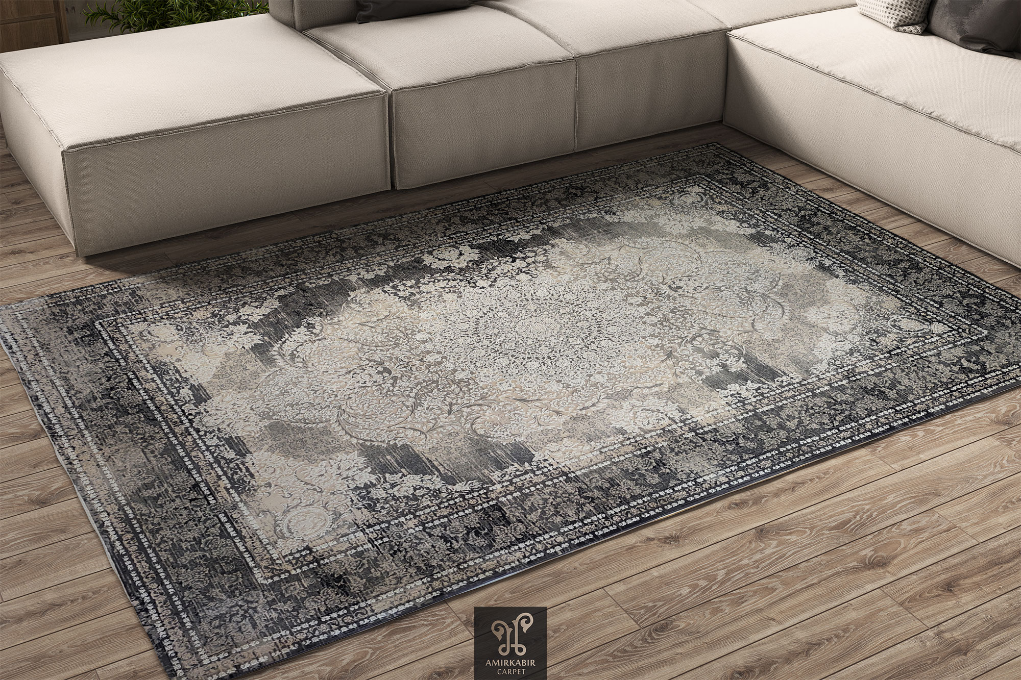 1200 reeds carpet Modern Carpet - Highbulked Carpet Style - Vintage Shams Silver